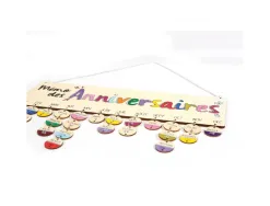 Calendrier perpetuel anniversaire graine creative bois avec 50 disques a decorer