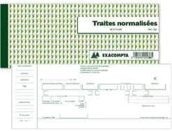 Carnet à souche exacompta traites normalisées 21x10,5cm 50 feuillets 95g papier chèque amagnétique