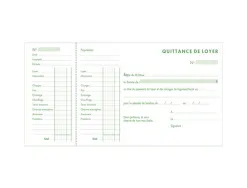 Carnet à souche exacompta quittances loyer 18,5x13,5cm 50 feuillets 95g papier chèque amagnétique