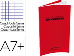 Carnet agrafé conquérant classique couverture polypropylène 9x14cm 96 pages 90g 5x5mm coloris rouge