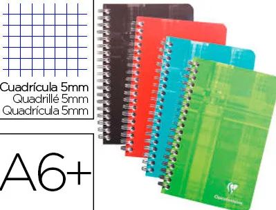 Carnet clairefontaine reliure intégrale papier vélin velouté couverture pelliculée lavable 11x17cm 180 pages 90g 5x5mm