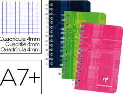 Carnet clairefontaine reliure intégrale papier vélin velouté couverture pelliculée lavable 7,5x12cm 100 pages 90g 4x4mm