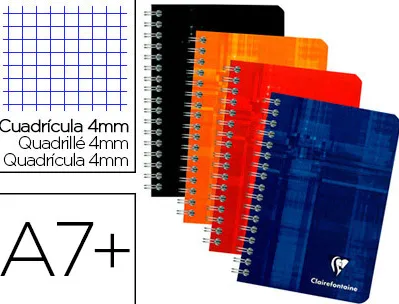 Carnet clairefontaine reliure intégrale papier vélin velouté couverture pelliculée lavable 9x14cm 180 pages 90g 5x5mm