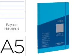 Carnet eq plus fabriano a5 lign e turquoise 90g 80f