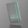 Carnet fermeture elastique turquoise antartik notes couverture rigide a6 ligne 100feuilles 80gr fsc coloris gris
