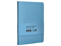 Carnet fermeture elastique antartik notes couverture rigide a5 papier uni ivoire 100 feuilles 80gr fsc bleu ciel