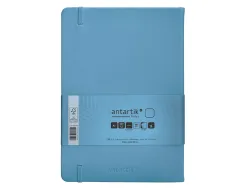 Carnet fermeture elastique antartik notes couverture rigide a5 papier uni ivoire 100 feuilles 80gr fsc bleu ciel