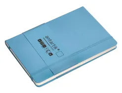 Carnet fermeture elastique antartik notes couverture rigide a5 papier uni ivoire 100 feuilles 80gr fsc bleu ciel