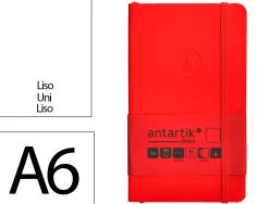 Carnet fermeture elastique antartik notes couverture souple a6 papier uni ivoire 100 feuilles 80gr fsc coloris rouge