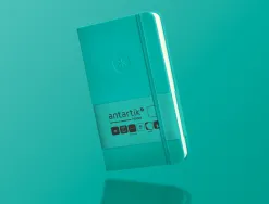 Carnet fermeture elastique antartik notes couverture rigide a6 papier uni ivoire 100 feuilles 80gr fsc turquoise