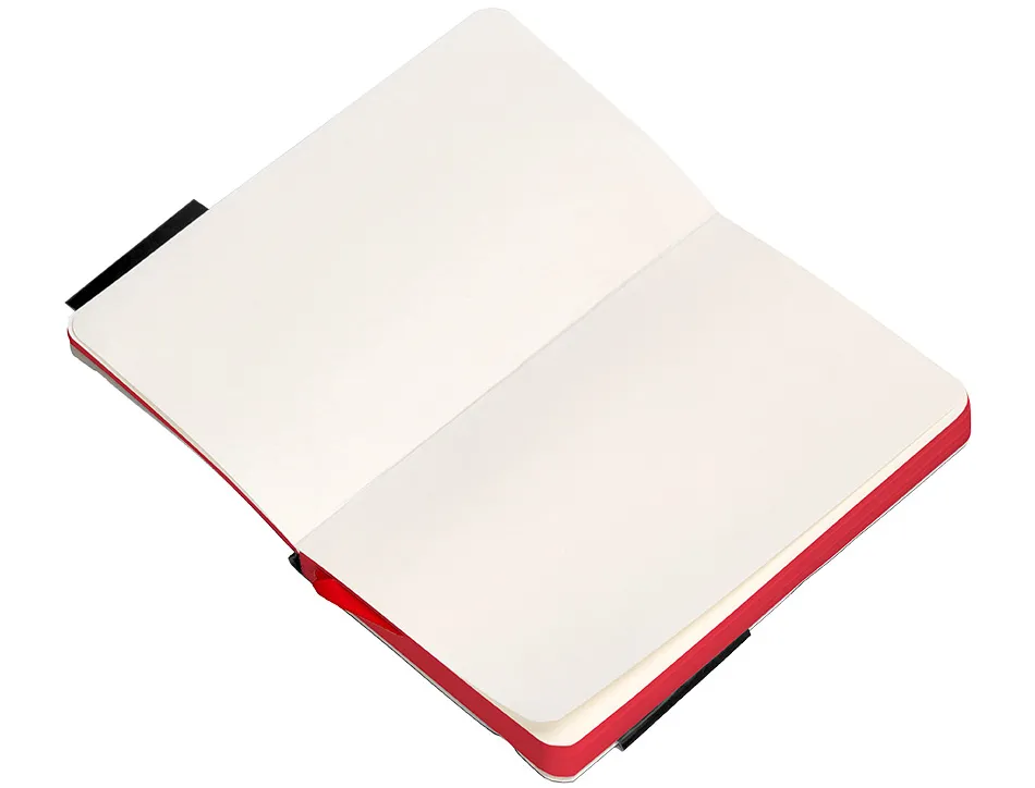Carnet fermeture elastique rouge antartik notes couverture souple a6 papier uni ivoire 100 feuilles 80gr fsc noir