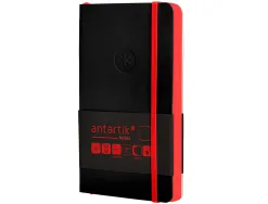 Carnet fermeture elastique rouge antartik notes couverture souple a6 papier uni ivoire 100 feuilles 80gr fsc noir
