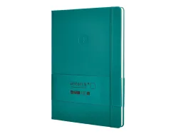 Carnet fermeture elastique antartik notes couverture rigide a4 papier uni ivoire 100 feuilles 80gr fsc vert paon