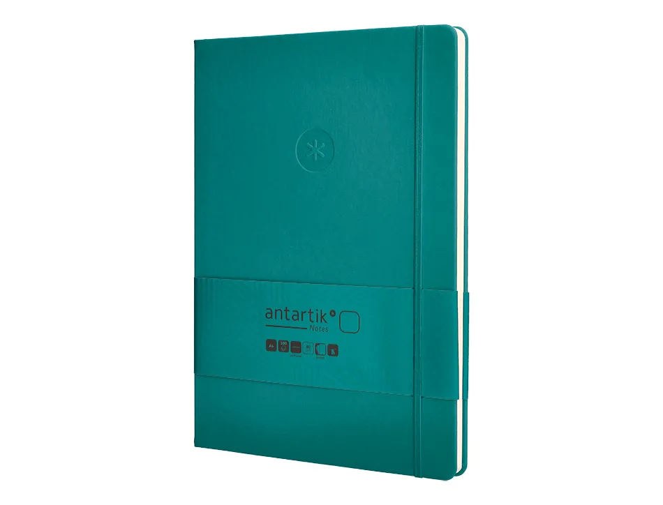 Carnet fermeture elastique antartik notes couverture rigide a4 papier uni ivoire 100 feuilles 80gr fsc vert paon
