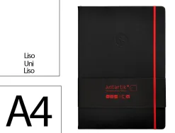 Carnet fermeture elastique rouge antartik notes couverture rigide a4 papier uni ivoire 100 feuilles 80gr fsc noir