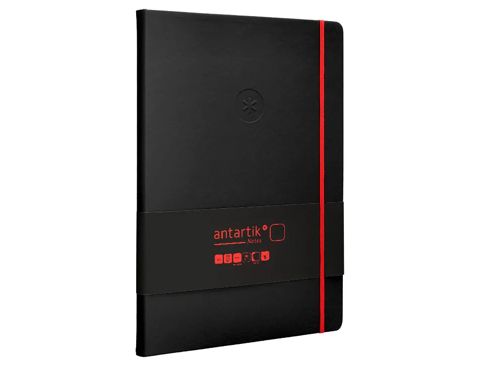 Carnet fermeture elastique rouge antartik notes couverture rigide a4 papier uni ivoire 100 feuilles 80gr fsc noir