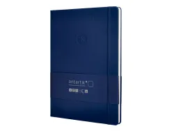 Carnet fermeture elastique antartik notes couverture rigide a4 papier uni ivoire 100 feuilles 80gr fsc bleu marine
