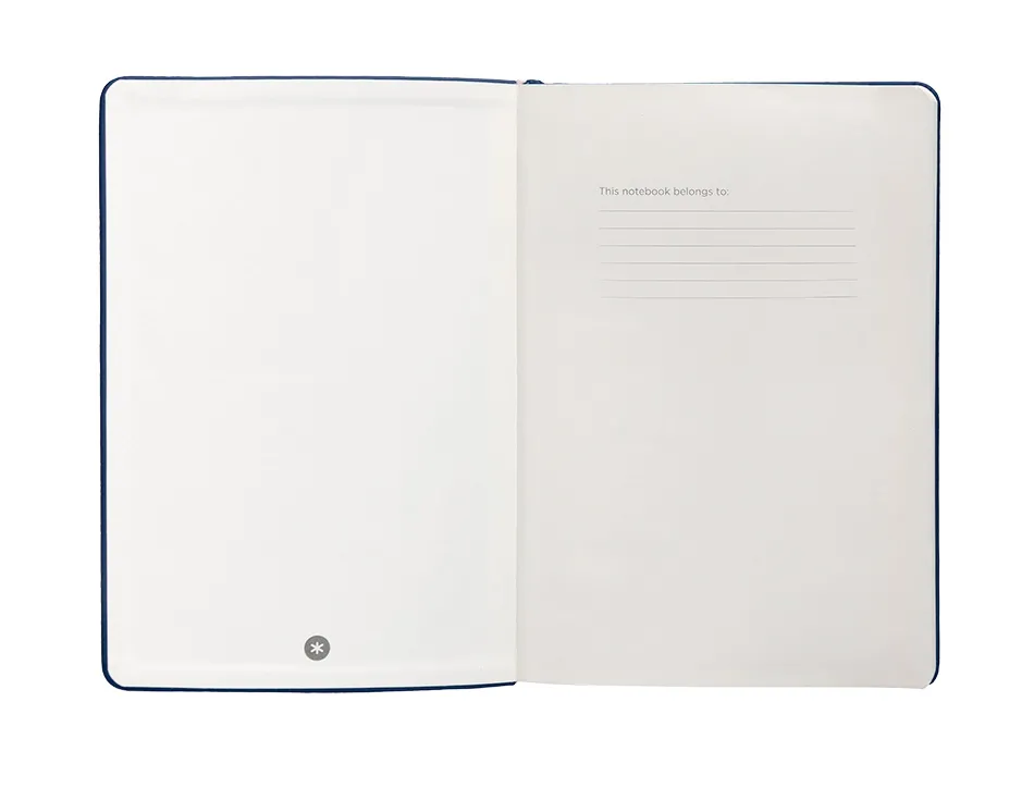 Carnet fermeture elastique antartik notes couverture rigide a4 papier uni ivoire 100 feuilles 80gr fsc bleu marine