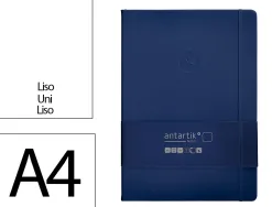 Carnet fermeture elastique antartik notes couverture rigide a4 papier uni ivoire 100 feuilles 80gr fsc bleu marine
