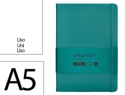 Carnet fermeture elastique antartik notes couverture rigide a5 papier uni ivoire 100 feuilles 80gr fsc vert paon