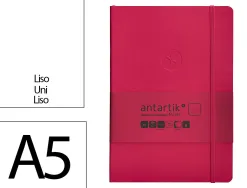 Carnet fermeture elastique antartik notes couverture souple a5 papier uni ivoire 100 feuilles 80gr fsc framboise