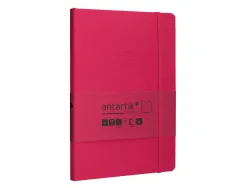 Carnet fermeture elastique antartik notes couverture souple a5 papier uni ivoire 100 feuilles 80gr fsc framboise