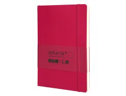 Carnet fermeture elastique antartik notes couverture souple a5 papier uni ivoire 100 feuilles 80gr fsc framboise