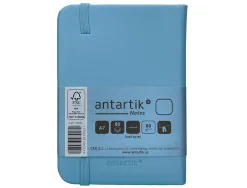 Carnet fermeture elastique antartik notes couverture rigide a7 papier uni ivoire 80feuilles 80gr fsc bleu ciel
