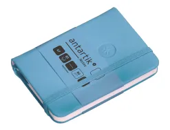 Carnet fermeture elastique antartik notes couverture rigide a7 papier uni ivoire 80feuilles 80gr fsc bleu ciel