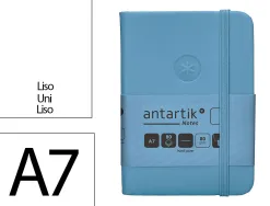 Carnet fermeture elastique antartik notes couverture rigide a7 papier uni ivoire 80feuilles 80gr fsc bleu ciel