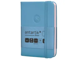 Carnet fermeture elastique antartik notes couverture rigide a7 papier uni ivoire 80feuilles 80gr fsc bleu ciel