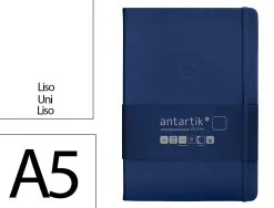 Carnet fermeture elastique antartik notes couverture rigide a5 papier uni ivoire 100 feuilles 80gr fsc bleu marine
