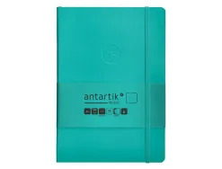 Carnet fermeture elastique antartik notes couverture souple a5 papier uni ivoire 100 feuilles 80gr fsc turquoise
