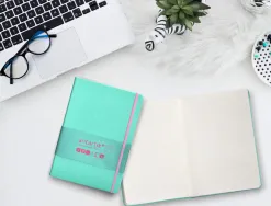 Carnet fermeture elastique rose antartik notes couverturerigide a5 ligne 100 feuilles 80gr fsc coloris turquoise