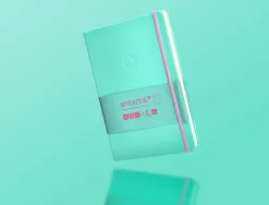 Carnet fermeture elastique rose antartik notes couverturerigide a5 ligne 100 feuilles 80gr fsc coloris turquoise
