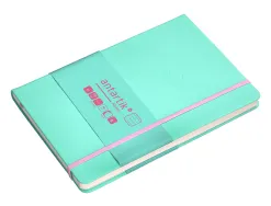 Carnet fermeture elastique rose antartik notes couverturerigide a5 ligne 100 feuilles 80gr fsc coloris turquoise