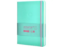 Carnet fermeture elastique rose antartik notes couverturerigide a5 ligne 100 feuilles 80gr fsc coloris turquoise