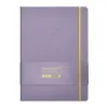Carnet fermeture elastique jaune antartik notes couverture rigide a4 papier uni ivoire 100 feuilles 80gr fsc lilas