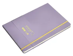 Carnet fermeture elastique jaune antartik notes couverture rigide a4 papier uni ivoire 100 feuilles 80gr fsc lilas