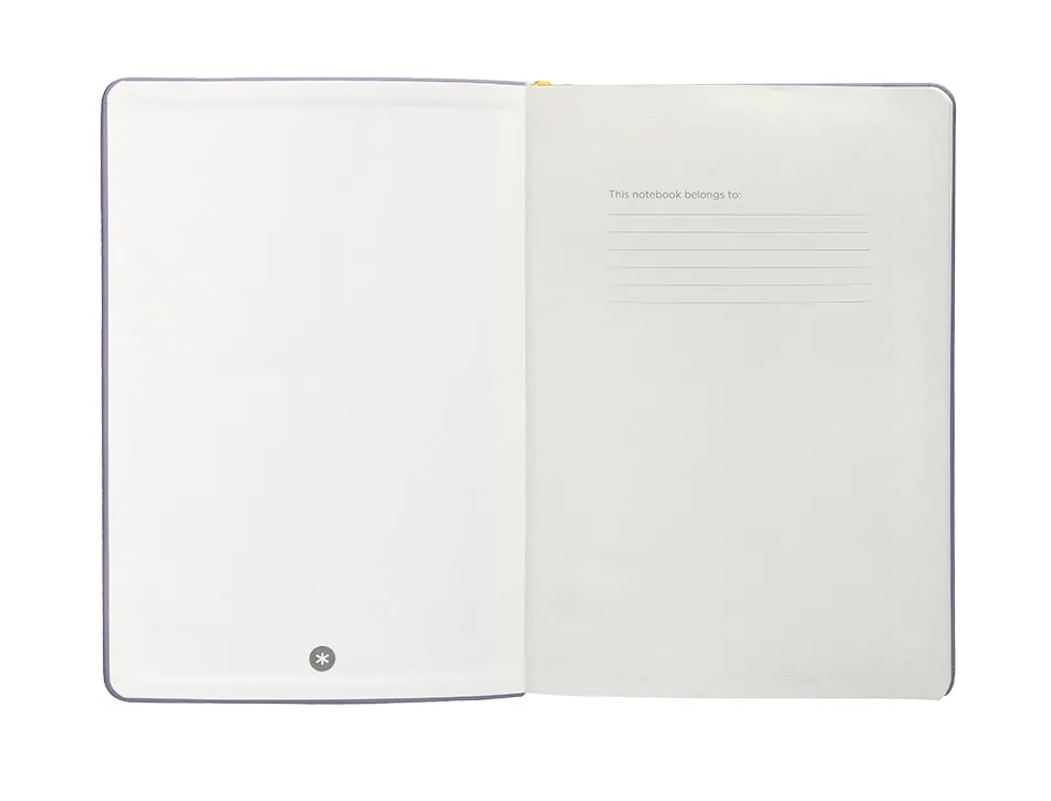Carnet fermeture elastique jaune antartik notes couverture rigide a4 papier uni ivoire 100 feuilles 80gr fsc lilas