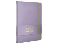 Carnet fermeture elastique jaune antartik notes couverture rigide a4 papier uni ivoire 100 feuilles 80gr fsc lilas