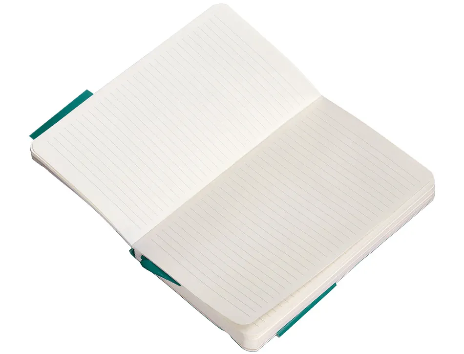 Carnet fermeture elastique antartik notes couverture souple a6 ligne 100 feuilles 80gr fsc coloris vert paon