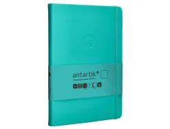 Carnet fermeture elastique antartik notes couverture rigide a5 papier uni ivoire 100 feuilles 80gr fsc turquoise