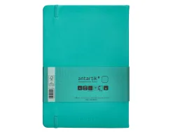 Carnet fermeture elastique antartik notes couverture rigide a5 papier uni ivoire 100 feuilles 80gr fsc turquoise
