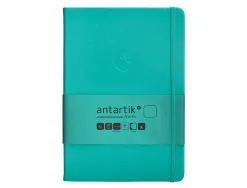Carnet fermeture elastique antartik notes couverture rigide a5 papier uni ivoire 100 feuilles 80gr fsc turquoise