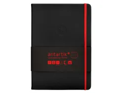 Carnet fermeture elastique rouge antartik notes couverture rigide a5 ligne 100feuilles 80gr fsc coloris noir