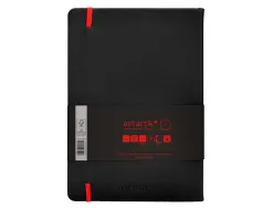Carnet fermeture elastique rouge antartik notes couverture rigide a5 ligne 100feuilles 80gr fsc coloris noir