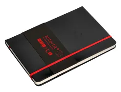 Carnet fermeture elastique rouge antartik notes couverture rigide a5 ligne 100feuilles 80gr fsc coloris noir