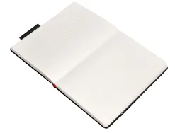 Carnet fermeture elastique rouge antartik notes couverture rigide a5 ligne 100feuilles 80gr fsc coloris noir