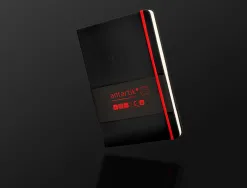 Carnet fermeture elastique rouge antartik notes couverture rigide a5 ligne 100feuilles 80gr fsc coloris noir